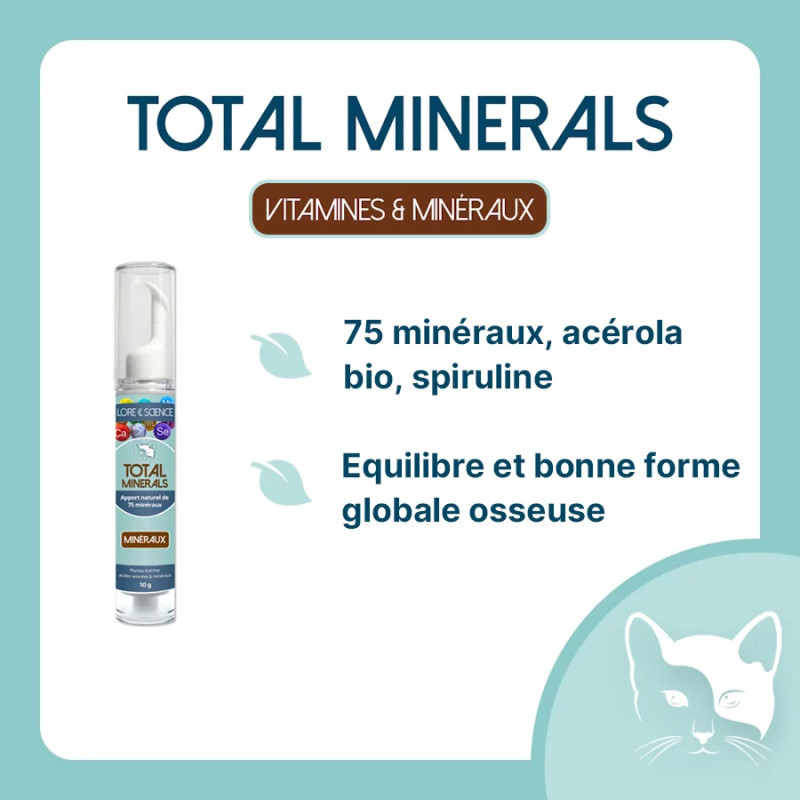 Total Minerals Cat - Antioxidants, 75 natural cat minerals - Lore & Science